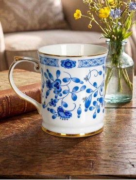 Porcelain Blue Flower Mug With Gift Box